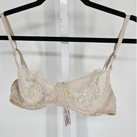 Victorias Secret Dream Angels Womens Sz 34C Push Up Without Padding Bra Cream - Picture 1 of 5